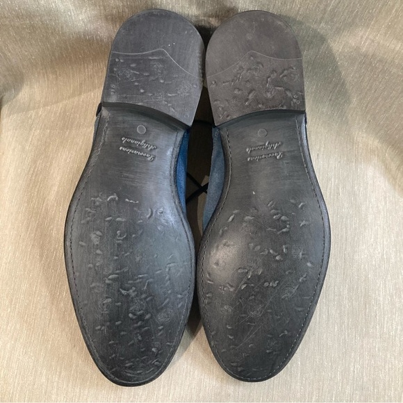 BACCO BUCCI Sz 9 Suede  Denim Look Lace Up Oxfords Made in Italy Wingtip Shoes - Picture 10 of 10